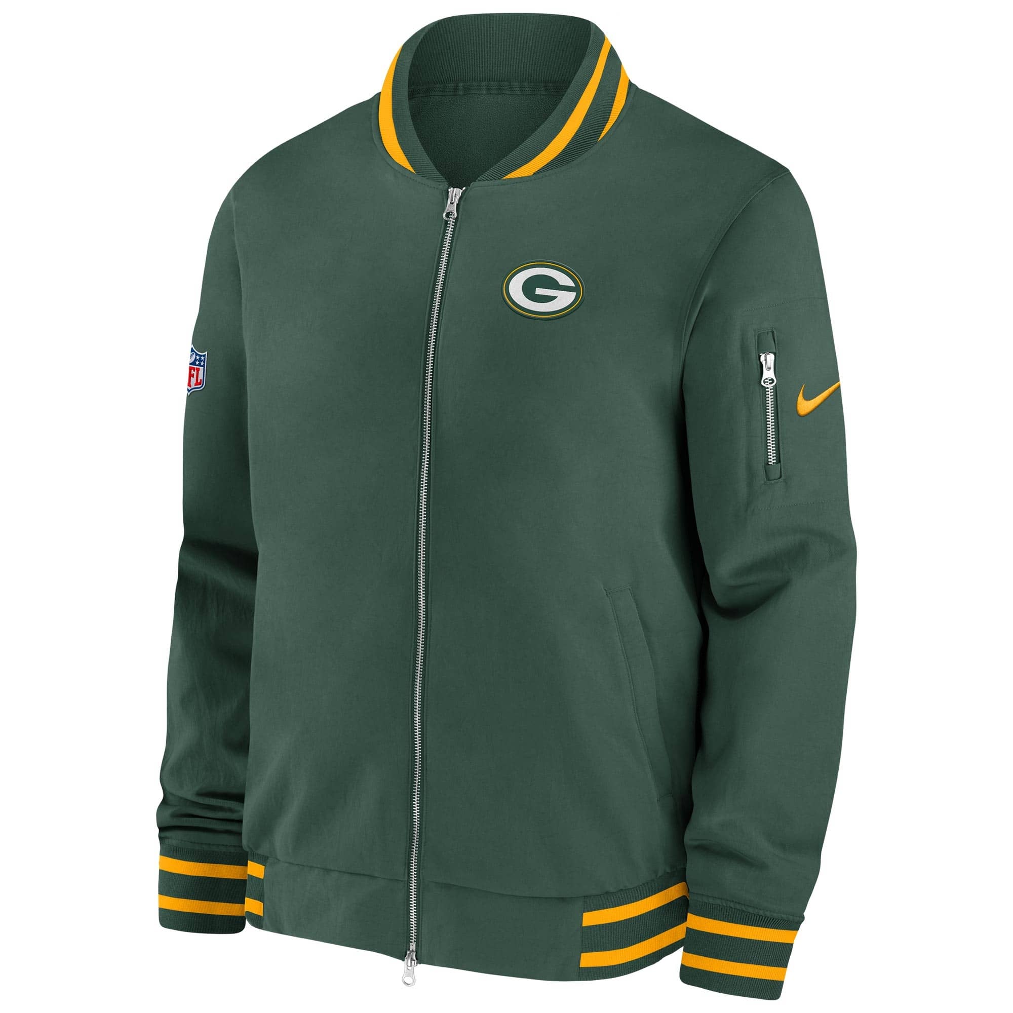 Green Bay Packers Nike Sideline Coach Bomber NFL Jacke Grün - STADIUMDREAMS