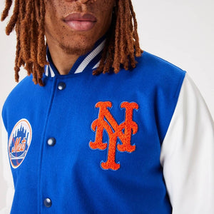 New York Mets MLB Wordmark Varsity College Jacke blau - STADIUMDREAMS