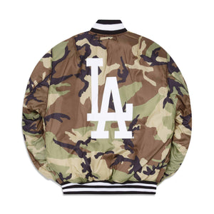 Los Angeles Dodgers MLB New Era + Alpha Industries MA-1 Bomberjacke schwarz - STADIUMDREAMS