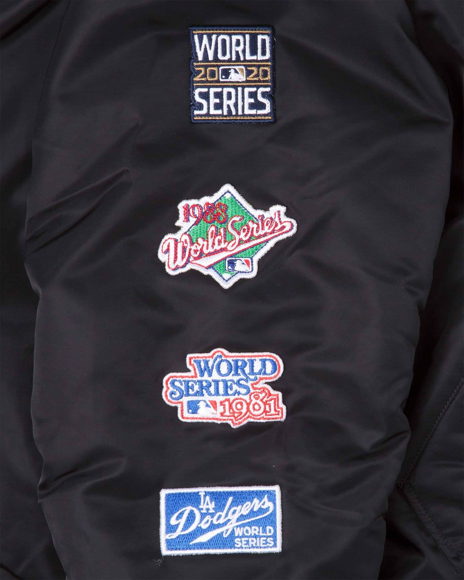 Los Angeles Dodgers MLB New Era + Alpha Industries MA-1 Bomberjacke schwarz - STADIUMDREAMS