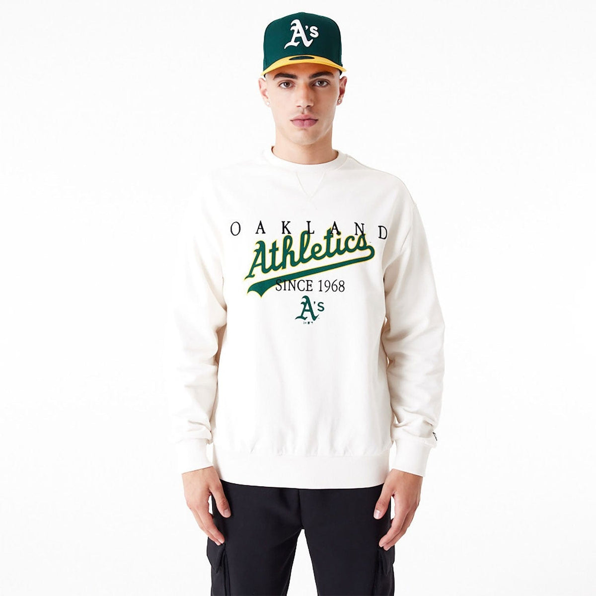 Oakland Athletics MLB Lifestyle Crewneck Pullover weiss - STADIUMDREAMS