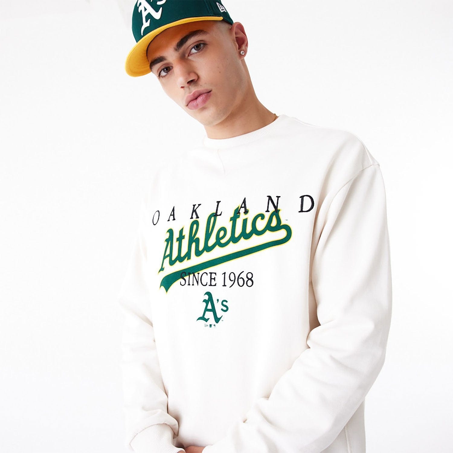 Oakland Athletics MLB Lifestyle Crewneck Pullover weiss - STADIUMDREAMS