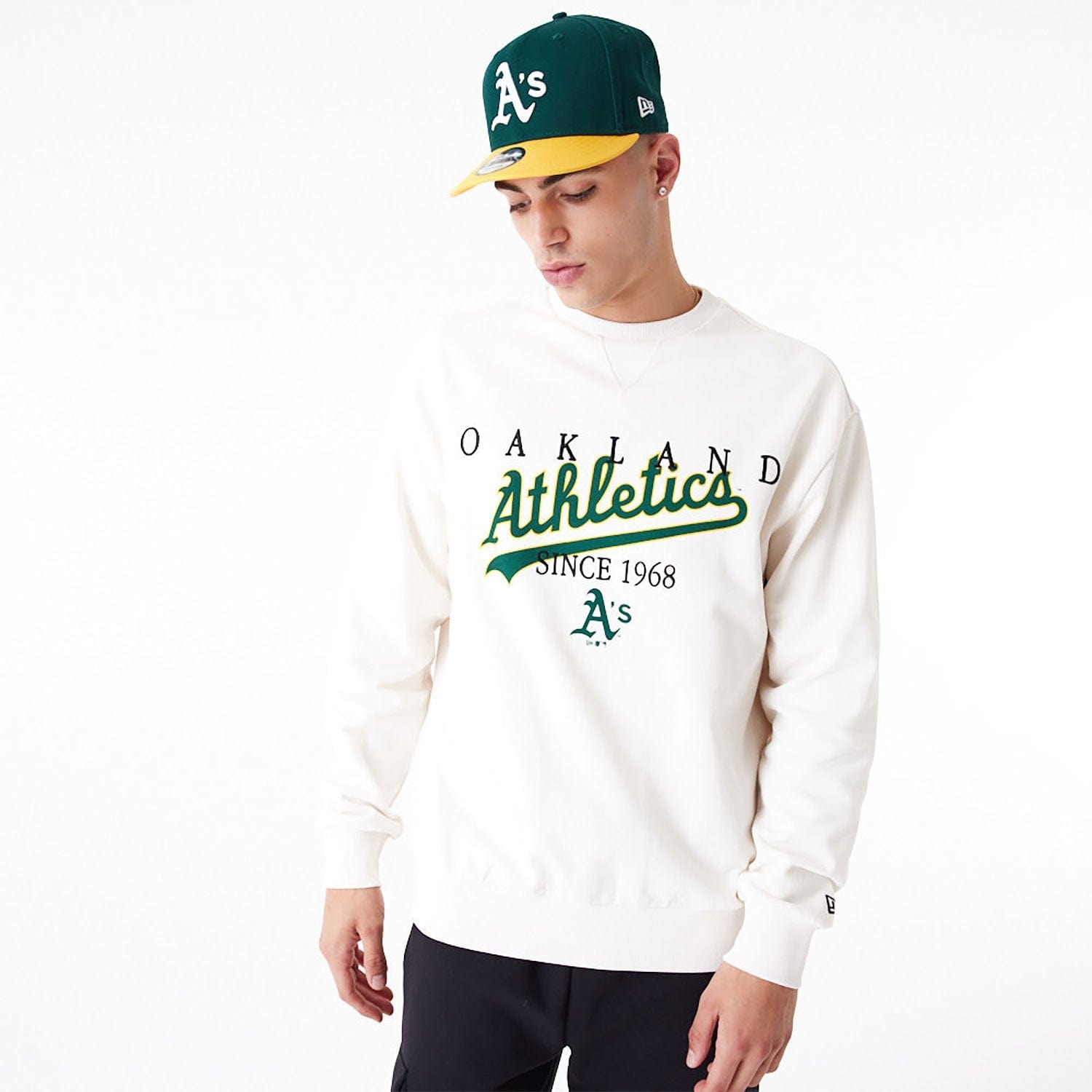 Oakland Athletics MLB Lifestyle Crewneck Pullover weiss - STADIUMDREAMS