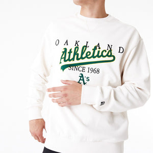 Oakland Athletics MLB Lifestyle Crewneck Pullover weiss - STADIUMDREAMS