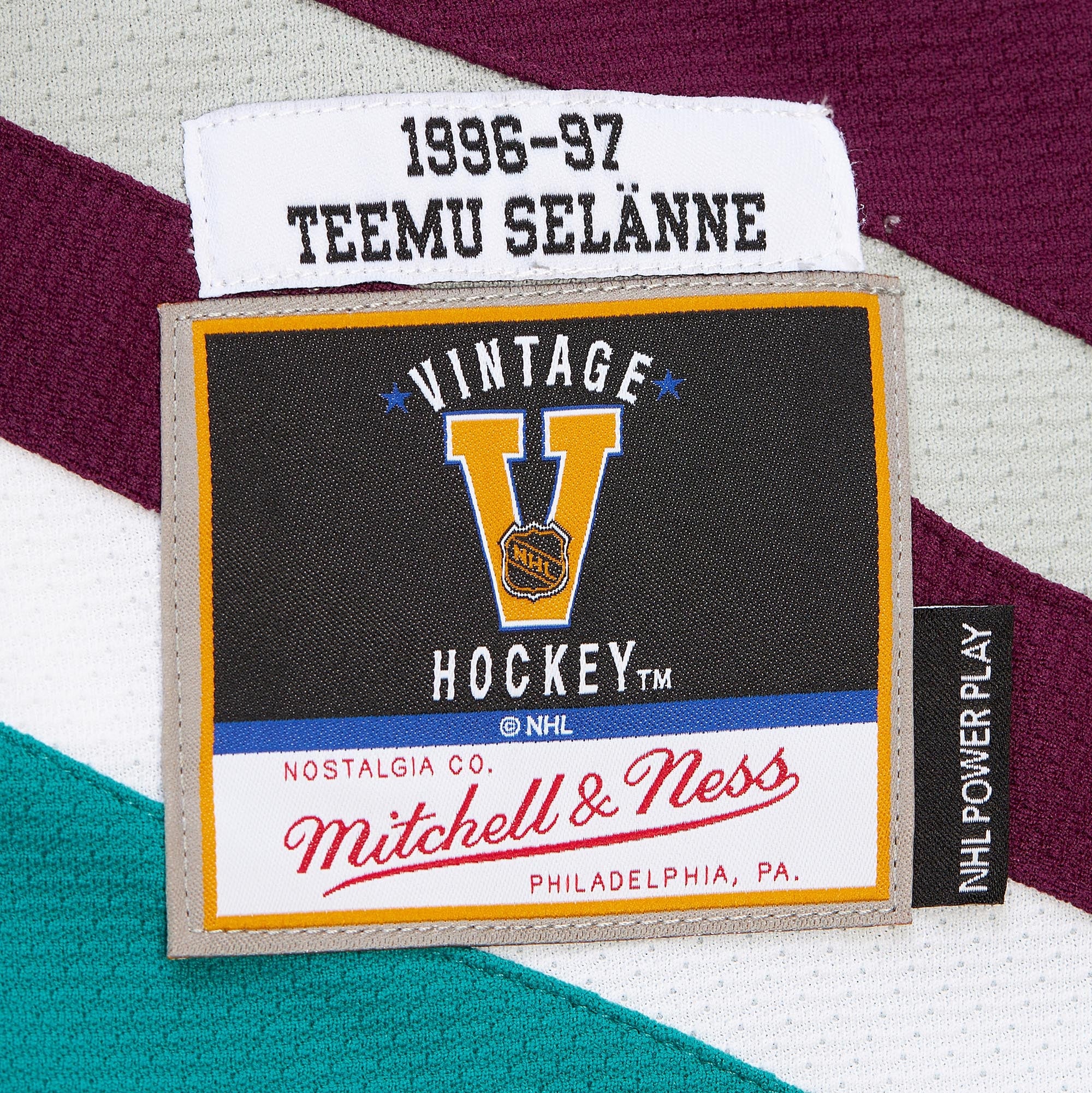 Teemu Selanne #8 Anaheim Ducks Mitchell & Ness 1996-97 Premium Power Play NHL Trikot Lila