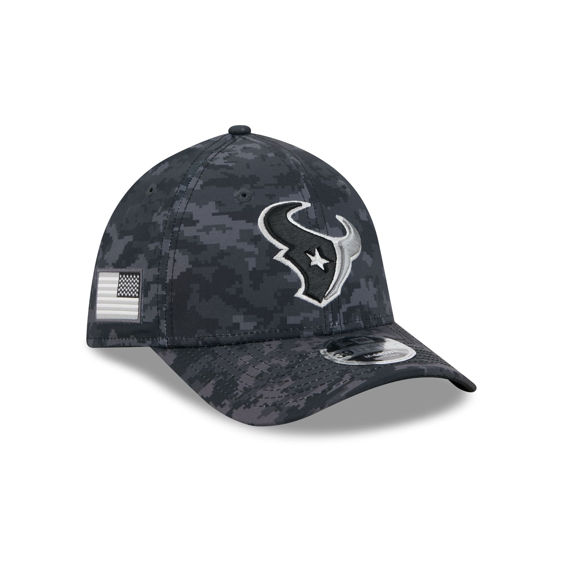Houston Texans New Era 2026 NFL Salute to Service 39THIRTY Flex Fit Cap Camouflage Schwarz