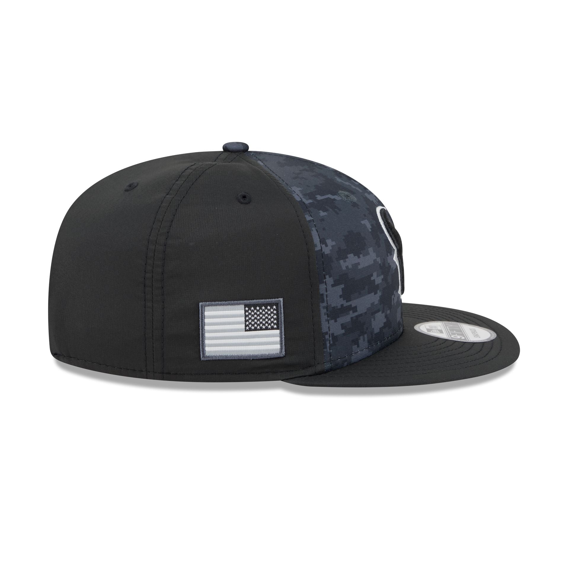 Houston Texans New Era 2026 NFL Salute to Service 9FIFTY Snapback Cap Camouflage Schwarz