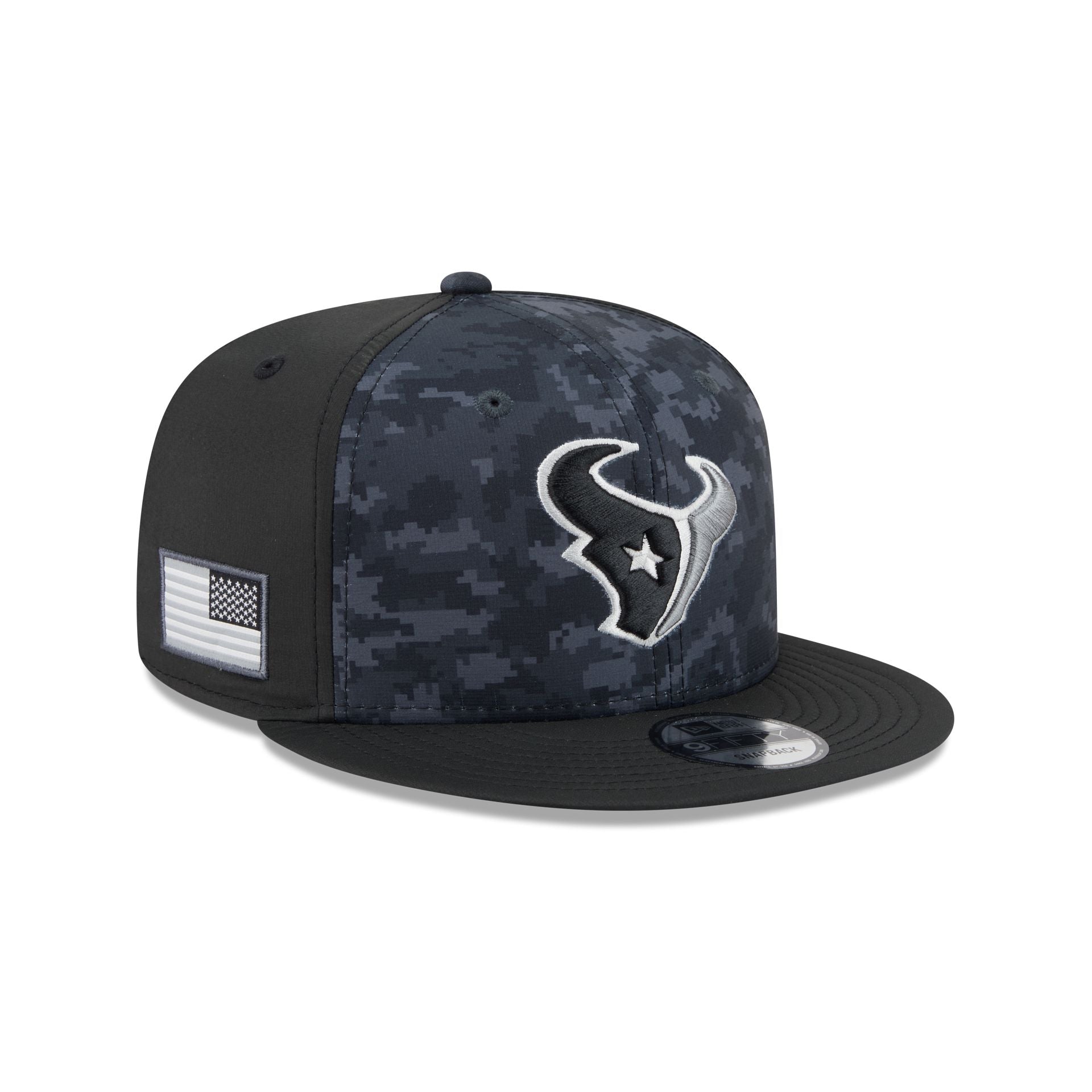 Houston Texans New Era 2026 NFL Salute to Service 9FIFTY Snapback Cap Camouflage Schwarz