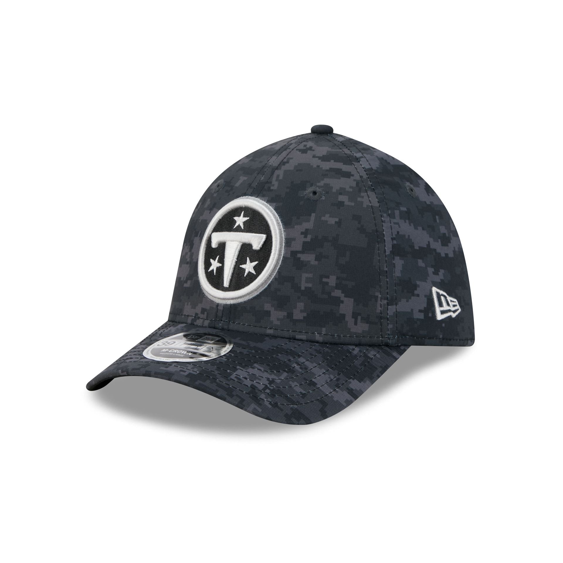Tennessee Titans New Era 2026 NFL Salute to Service 39THIRTY Flex Fit Cap Camouflage Schwarz