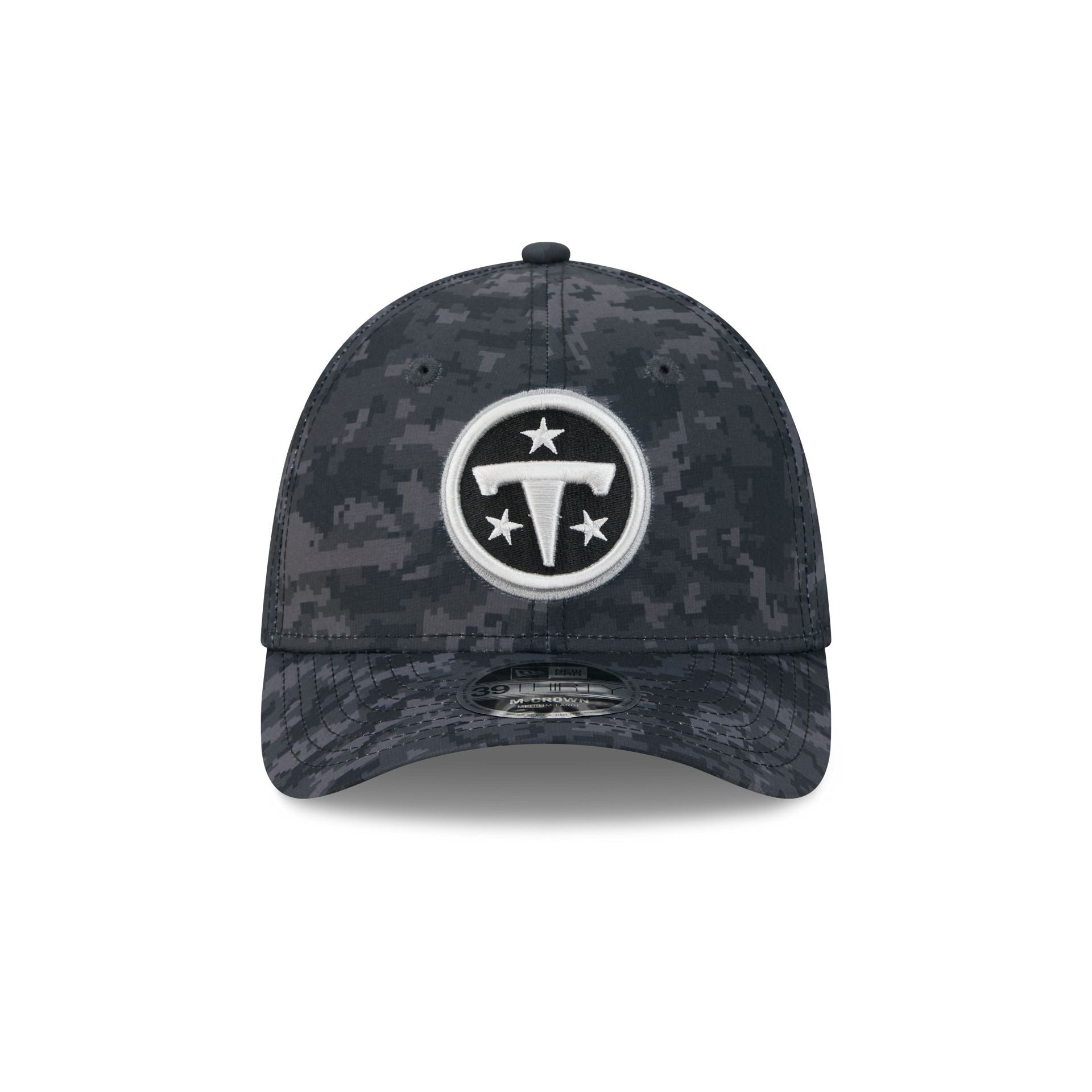 Tennessee Titans New Era 2026 NFL Salute to Service 39THIRTY Flex Fit Cap Camouflage Schwarz