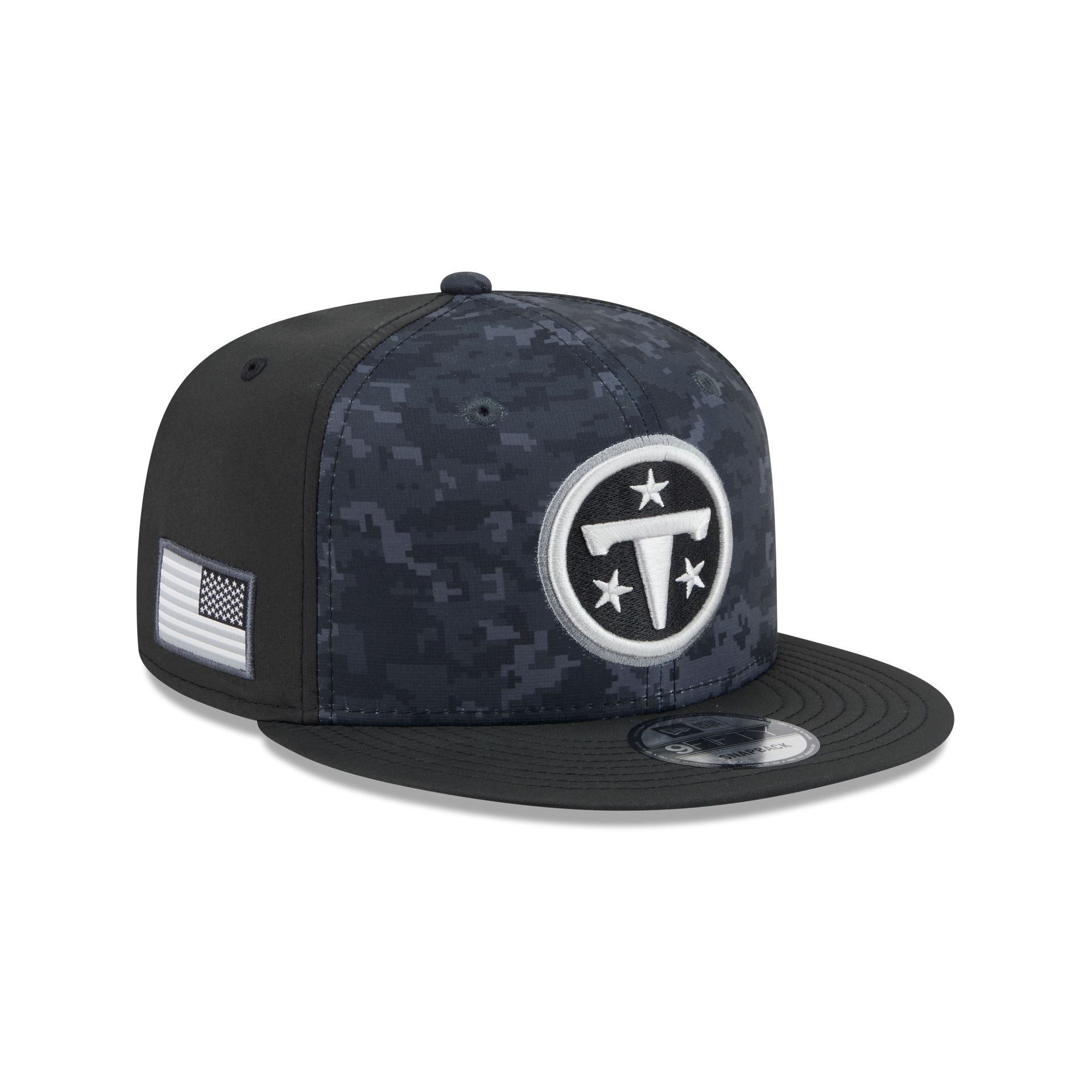 Tennessee Titans New Era 2026 NFL Salute to Service 9FIFTY Snapback Cap Camouflage Schwarz