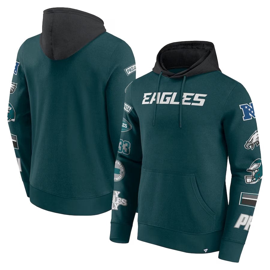 Philadelphia Eagles Patched Out Fleece Hoodie NFL Fanatics Grün - STADIUMDREAMS