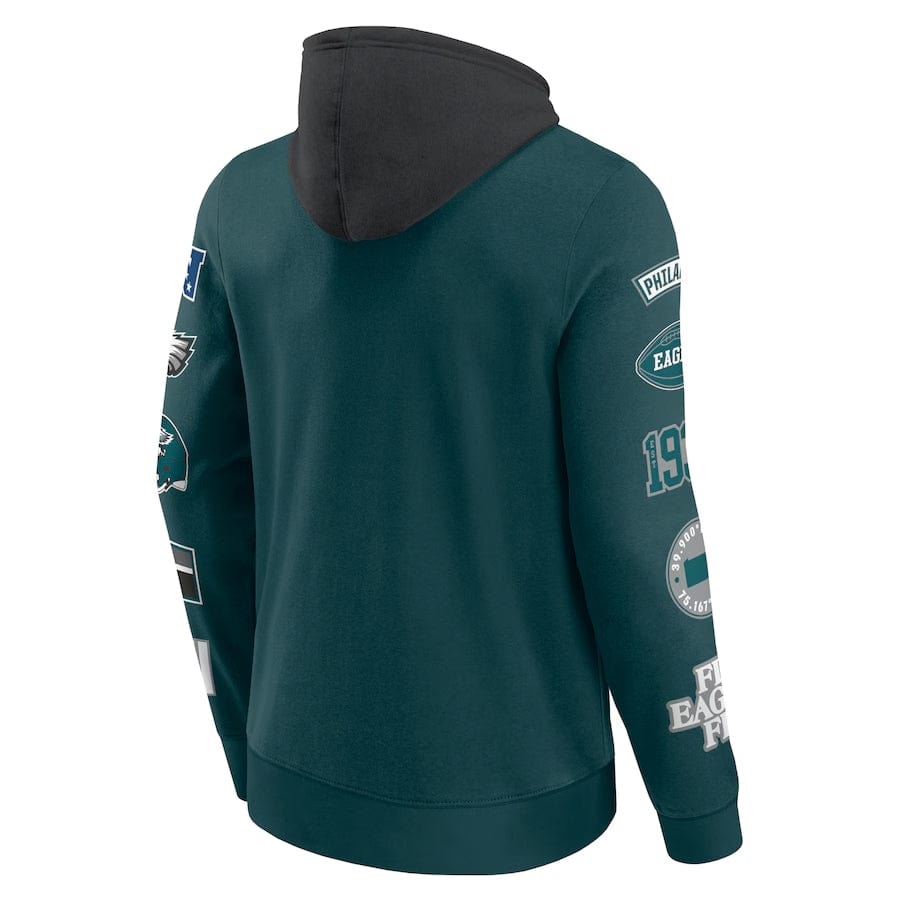 Philadelphia Eagles Patched Out Fleece Hoodie NFL Fanatics Grün - STADIUMDREAMS