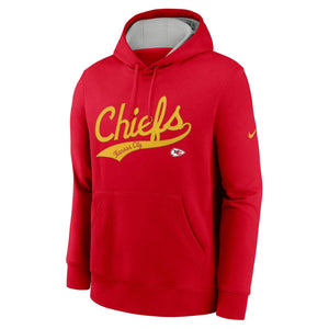 Kansas City Chiefs Nike Club Fleece Script NFL Hoodie Rot - STADIUMDREAMS