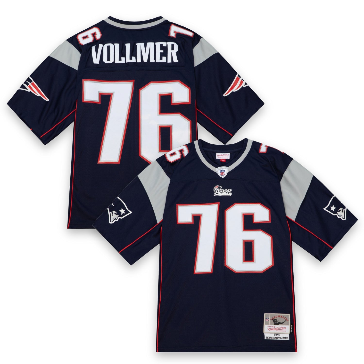 Sebastian Vollmer #76 New England Patriots Mitchell & Ness NFL Trikot 2009 Navy