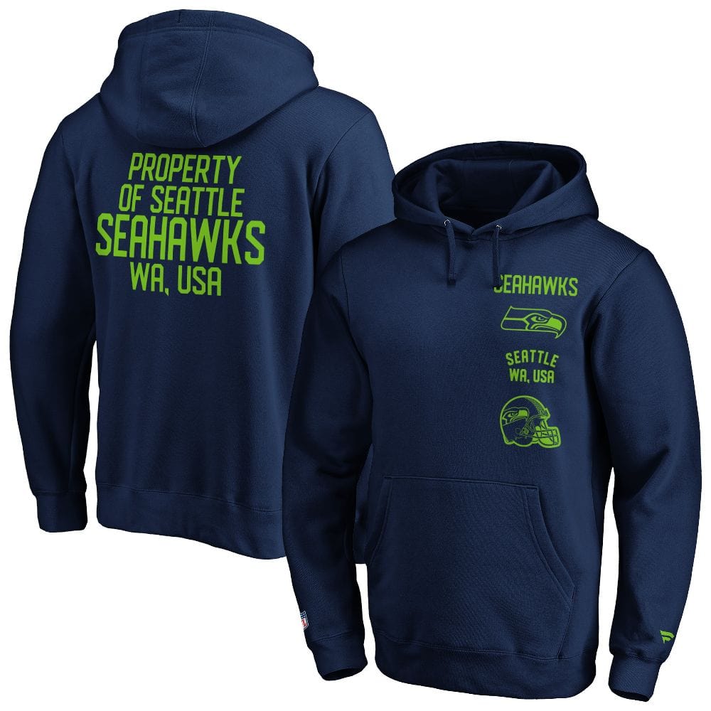 Seattle Seahawks Fanatics NFL Property Of Graphic Hoodie Navy - STADIUMDREAMS