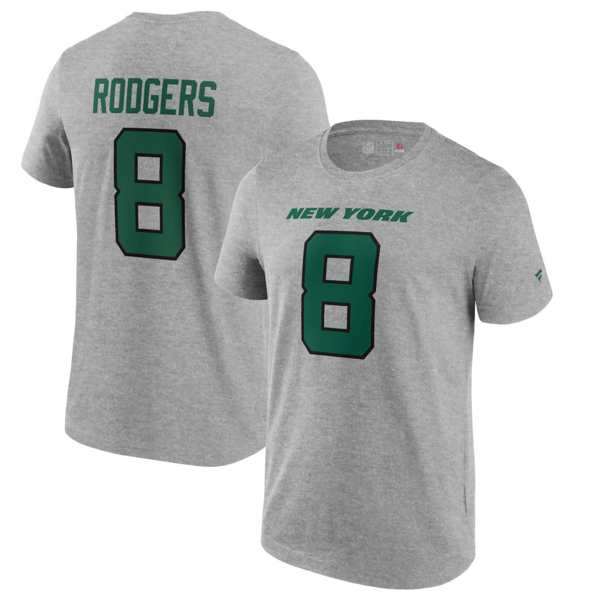 New York Jets Aaron Rodgers NFL Name & Number T-Shirt grau - STADIUMDREAMS