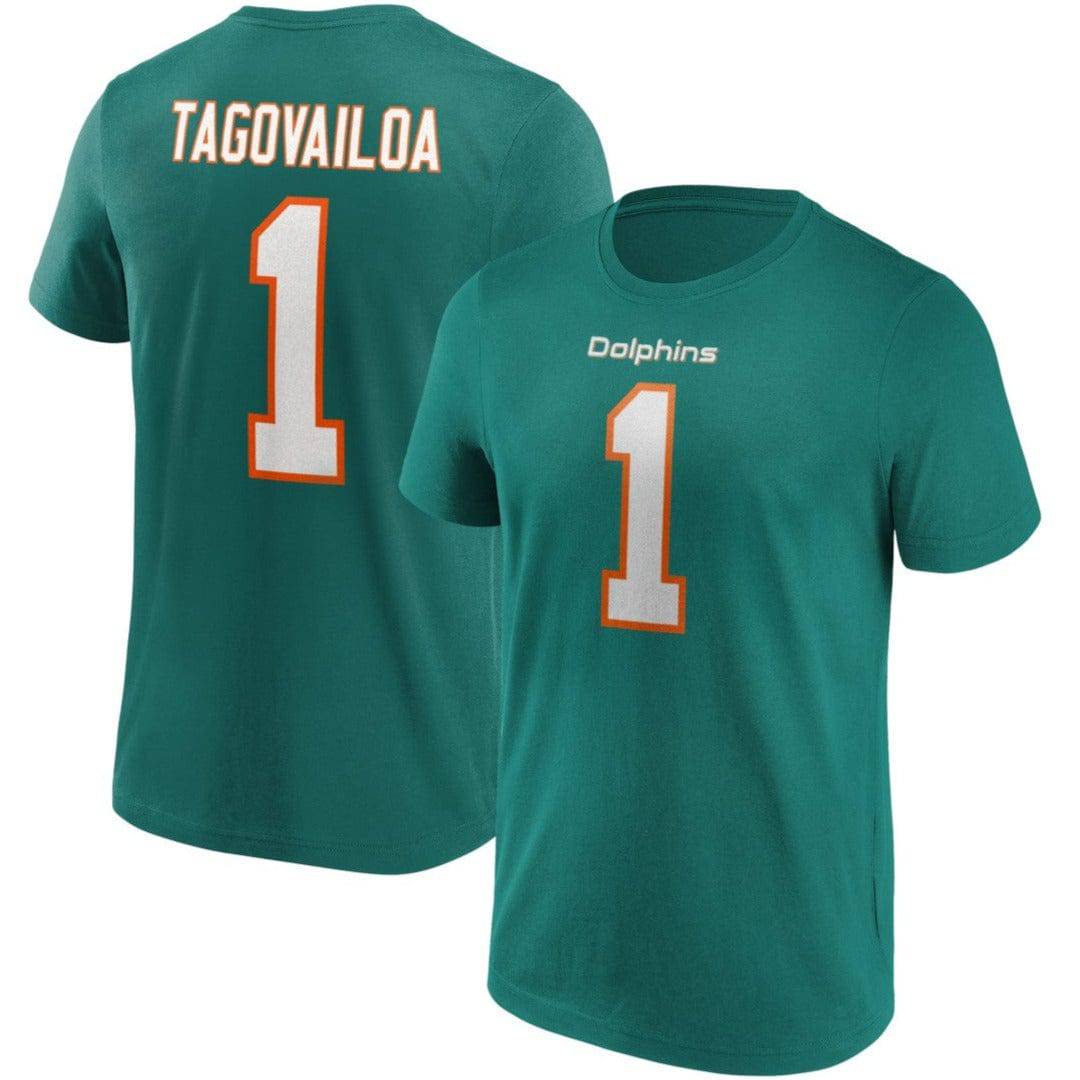 Miami Dolphins Tua Tagovailoa NFL Name & Number T-Shirt türkis - STADIUMDREAMS