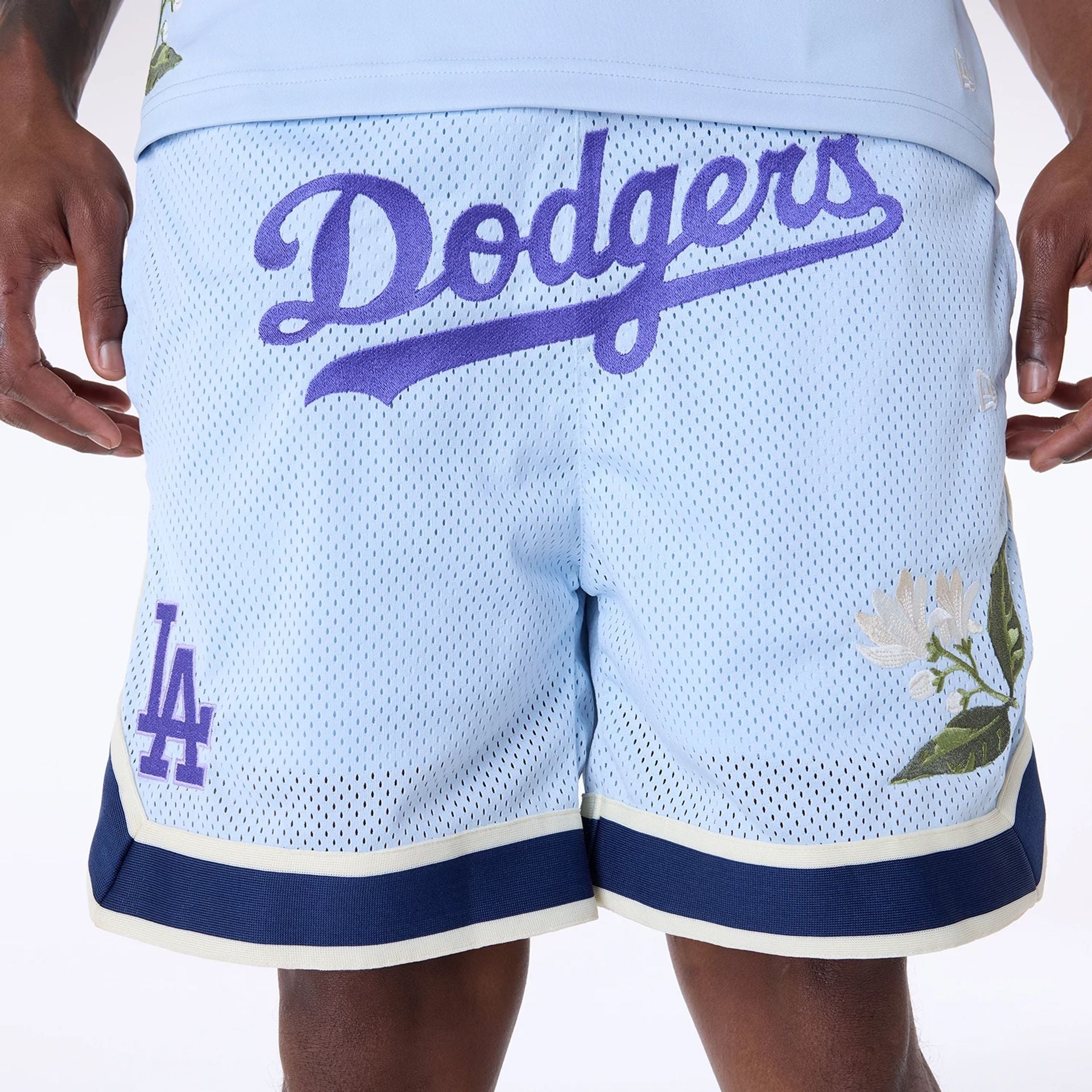 Los Angeles Dodgers New Era Floral Mesh MLB Shorts Blau