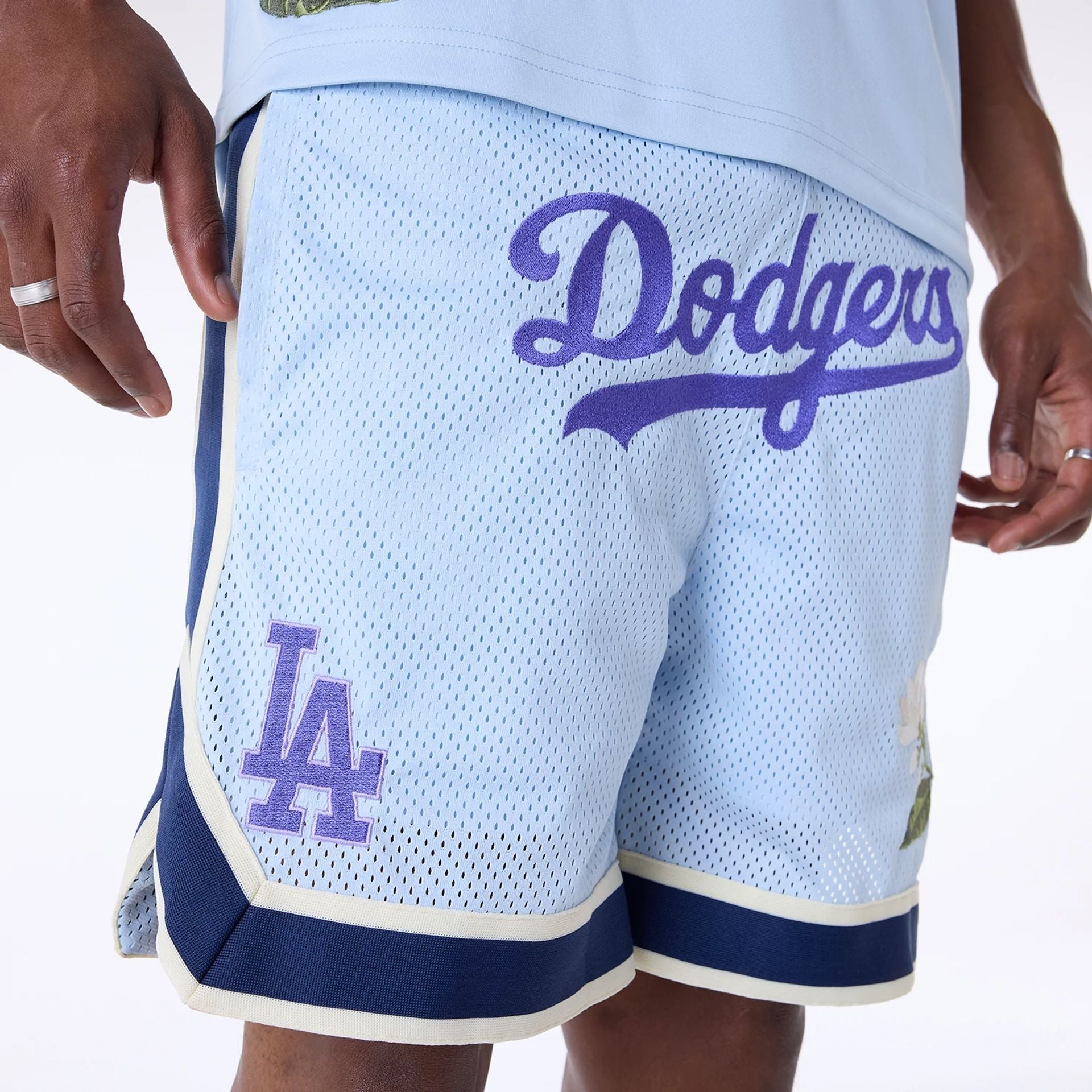 Los Angeles Dodgers New Era Floral Mesh MLB Shorts Blau