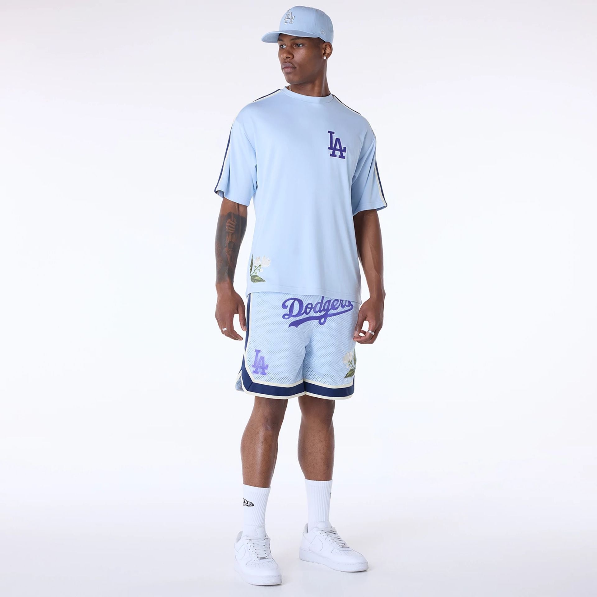 Los Angeles Dodgers New Era Floral Mesh MLB Shorts Blau