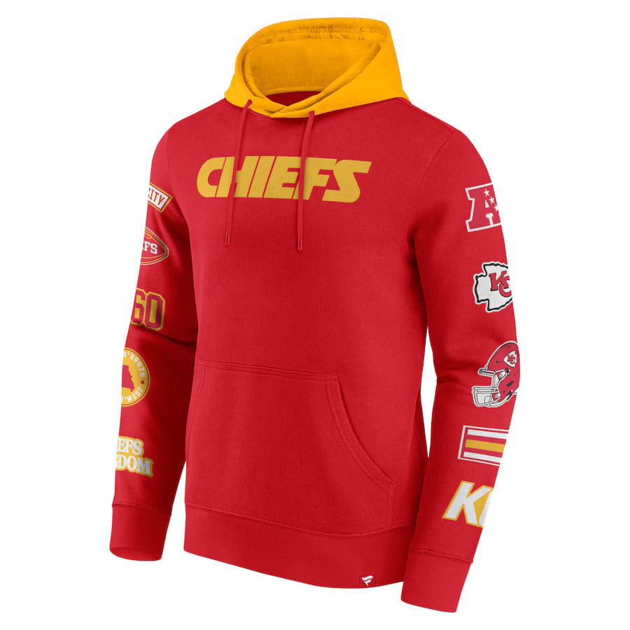 Kansas City Chiefs Patched Out Fleece Hoodie NFL Fanatics Rot - STADIUMDREAMS