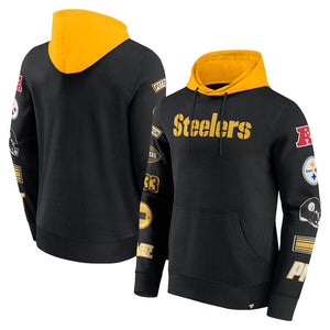 Pittsburgh Steelers Patched Out Fleece Hoodie NFL Fanatics Schwarz - STADIUMDREAMS