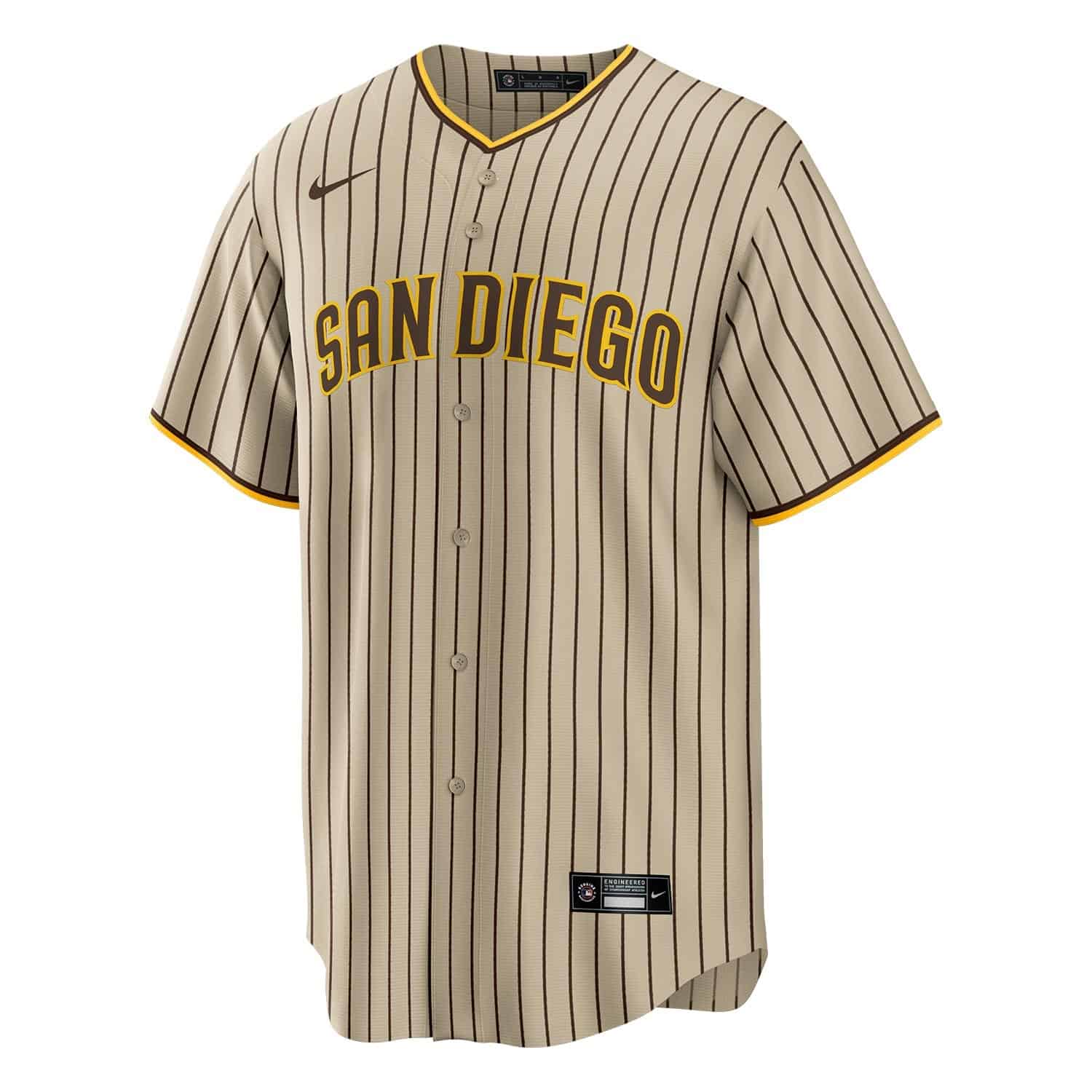 San Diego Padres Nike Alternate Game MLB Baseball Trikot Pinstripe Braun