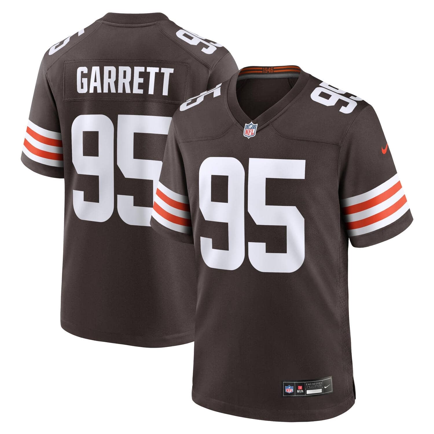 Myles Garrett #95 Cleveland Browns Nike Home Game NFL Football Trikot Braun