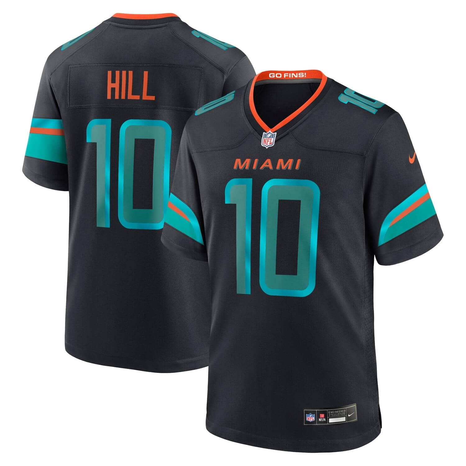 Tyreek Hill #10 Miami Dolphins 2025 Nike Rivalries Game NFL Trikot Blau