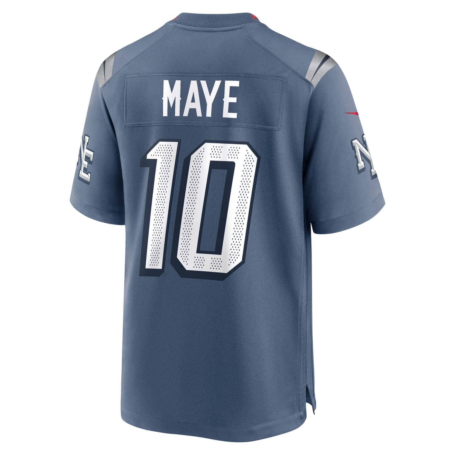 Drake Maye #10 New England Patriots 2025 Nike Rivalries Game NFL Trikot Blau