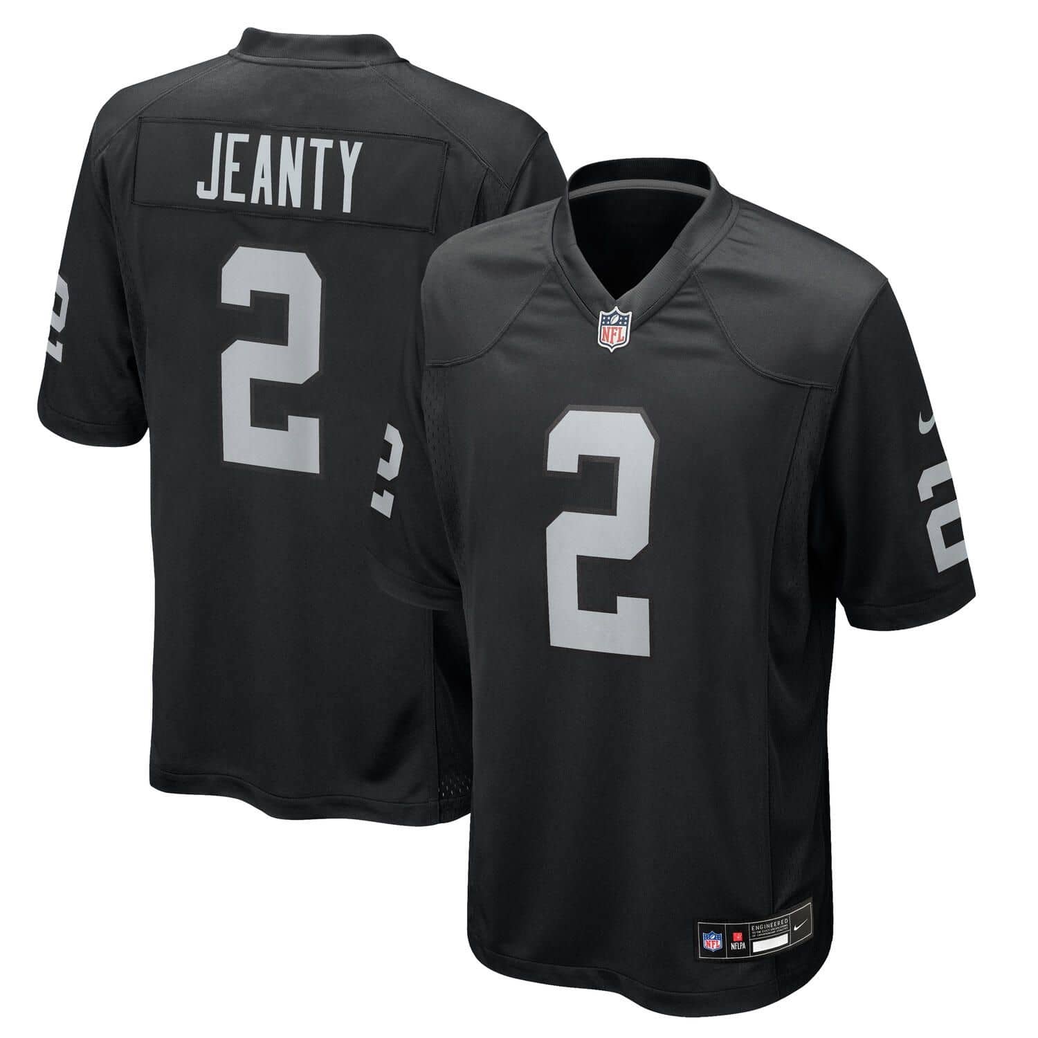 Ashton Jeanty #2 Las Vegas Raiders Nike Home Game NFL Football Trikot Schwarz