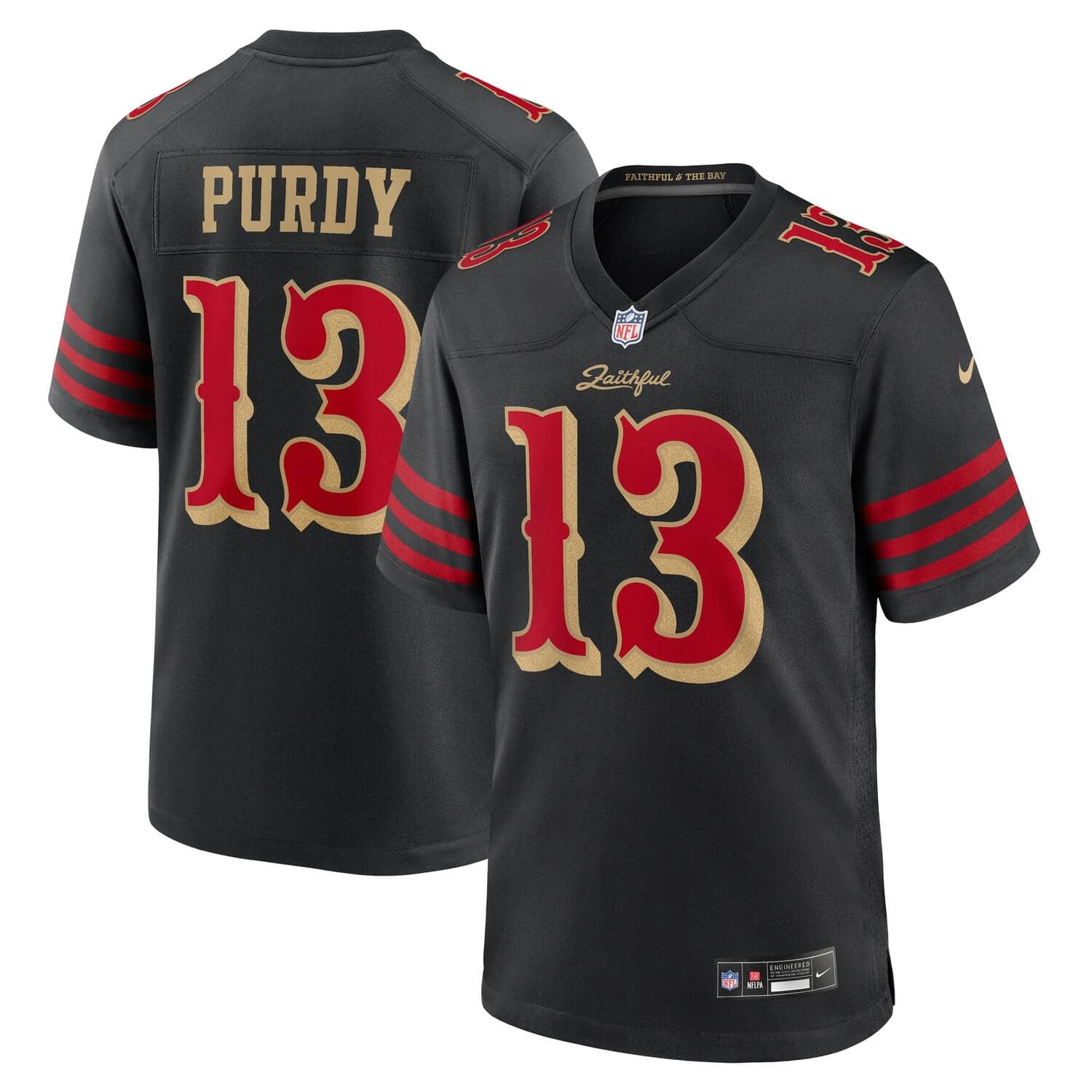 Brock Purdy #13 San Francisco 49ers 2025 Nike Rivalries Game NFL Trikot Schwarz