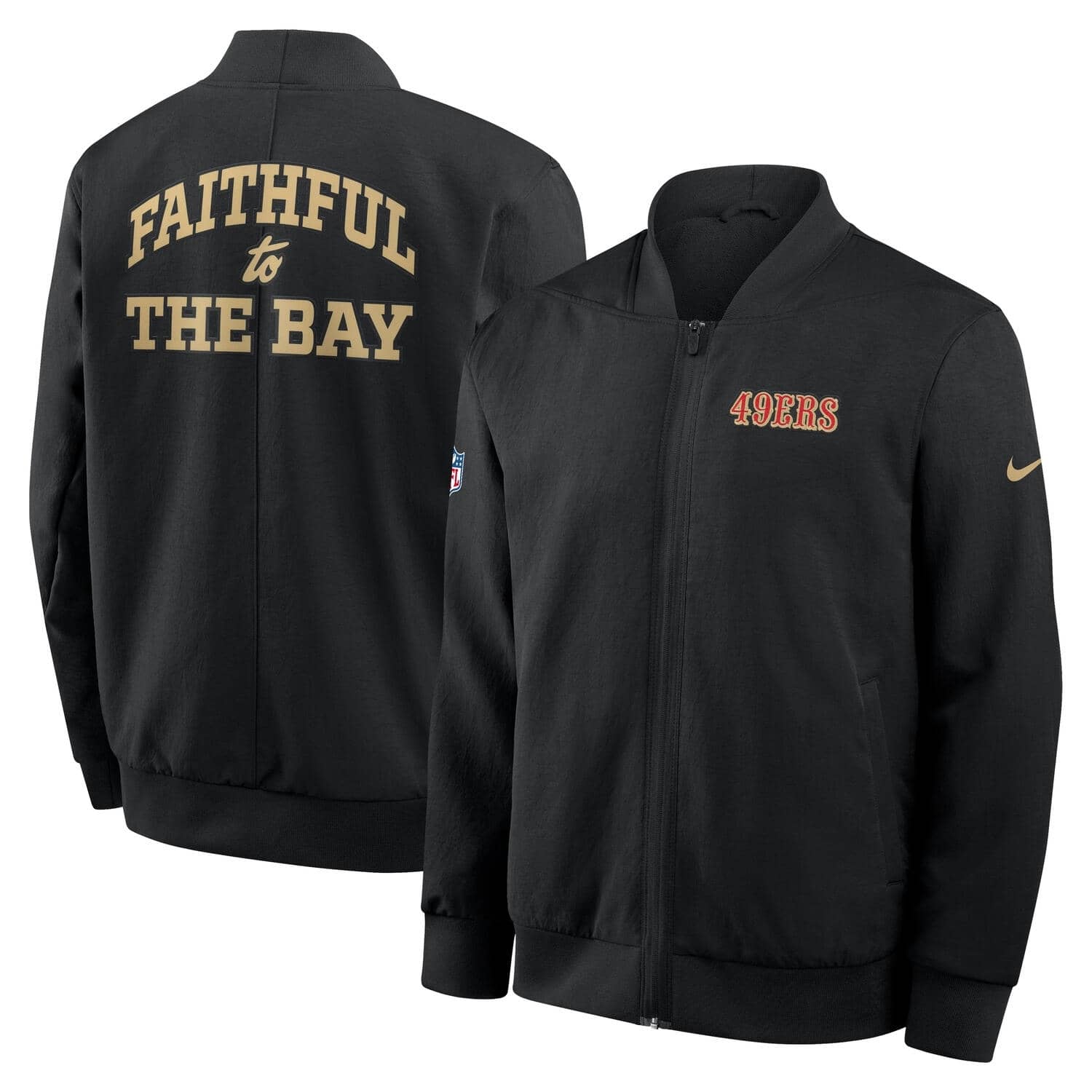 San Francisco 49ers 2025 Nike Rivalries Sideline NFL Bomber Jacke Schwarz