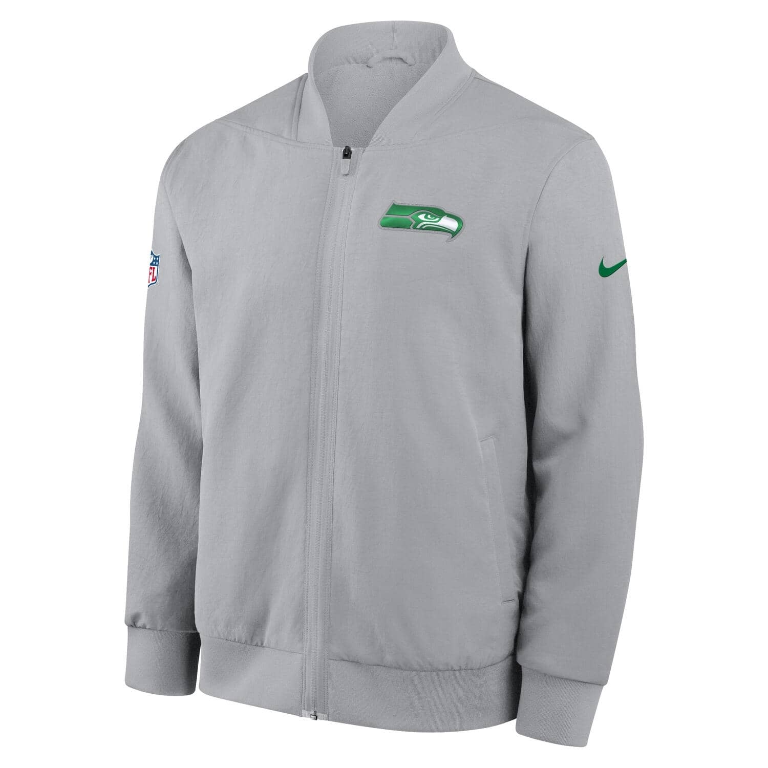 Seattle Seahawks 2025 Nike Rivalries Sideline NFL Bomber Jacke Grau
