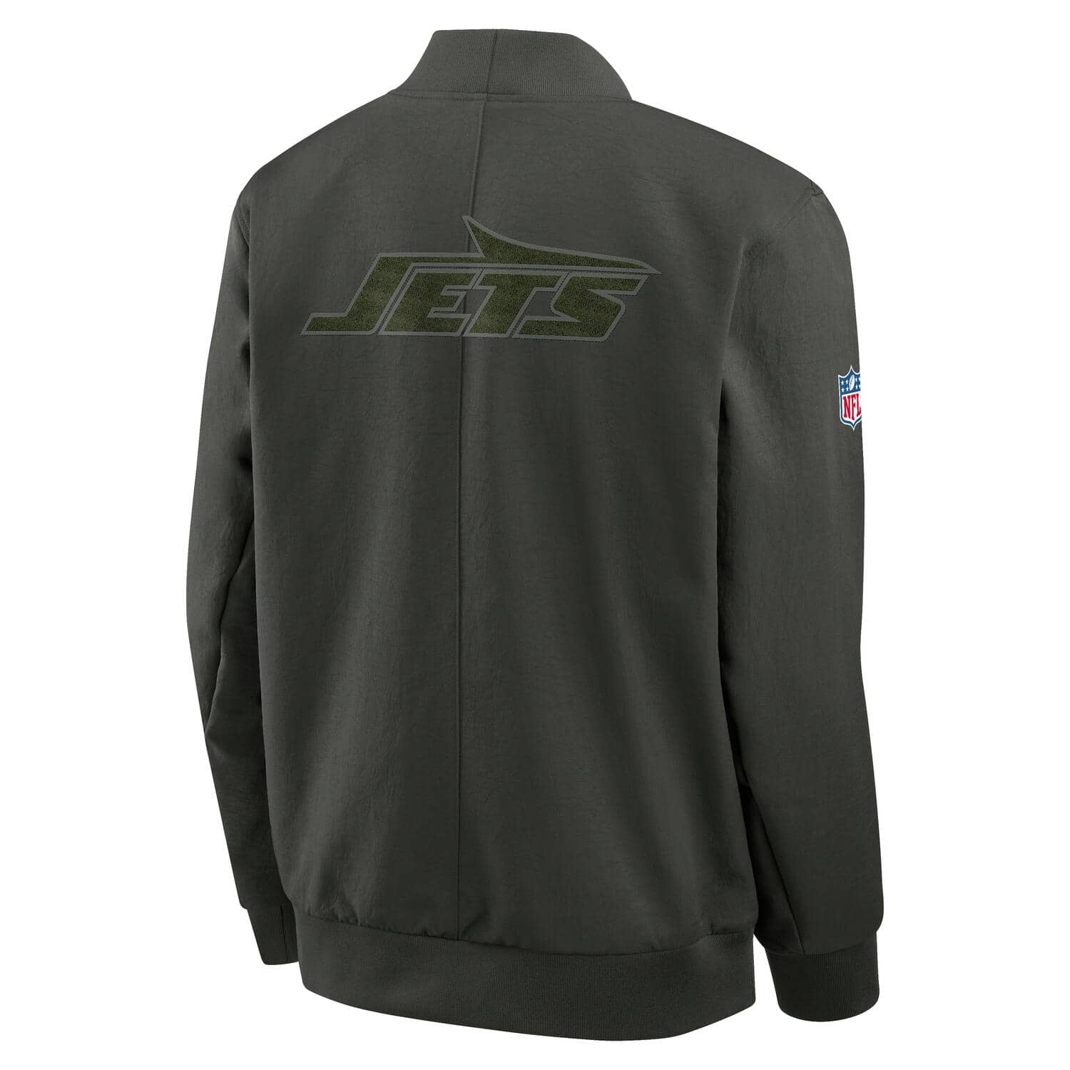 New York Jets 2025 Nike Rivalries Sideline NFL Bomber Jacke Gotham Schwarz