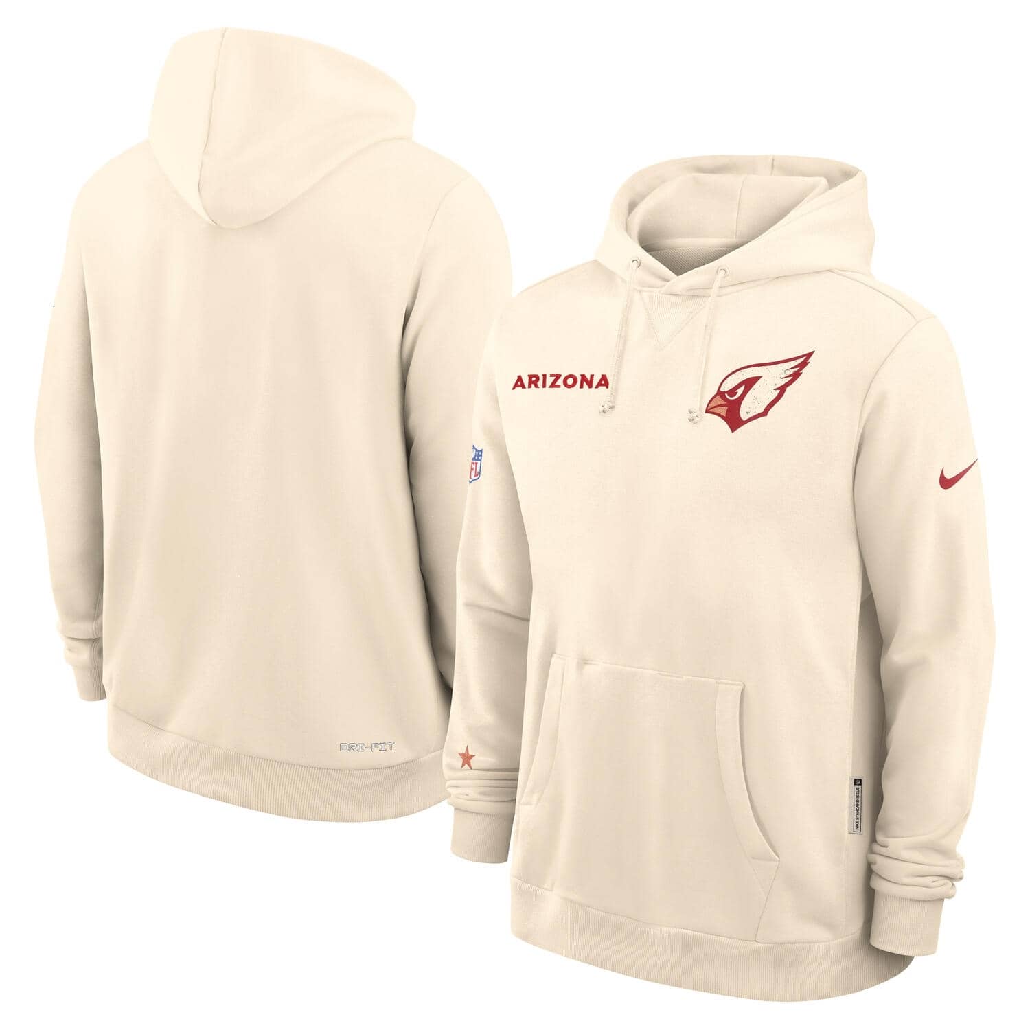 Arizona Cardinals 2025 Rivalries Nike Sideline NFL Hoodie Beige