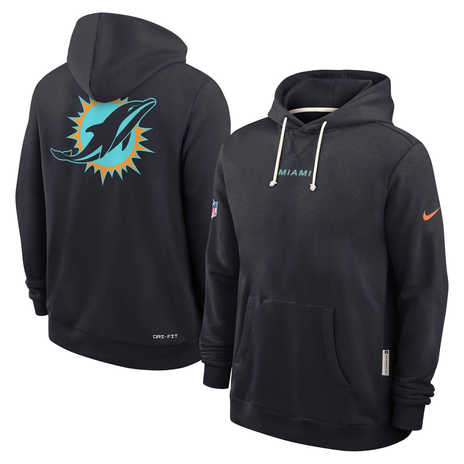 Miami Dolphins 2025 Rivalries Nike Sideline NFL Hoodie Schwarz