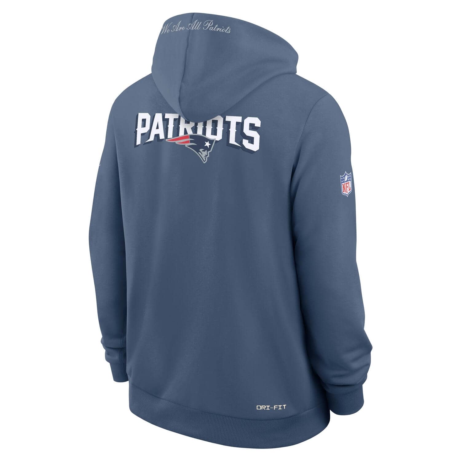 New England Patriots 2025 Rivalries Nike Sideline NFL Hoodie Blau