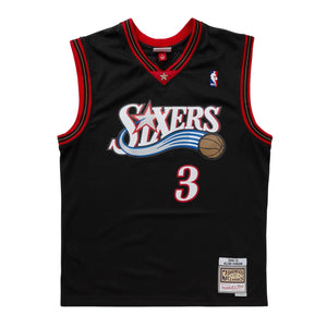 Philadelphia 76ers Allen Iverson Mitchell & Ness NBA Swingman Trikot 2000-01 Schwarz - STADIUMDREAMS