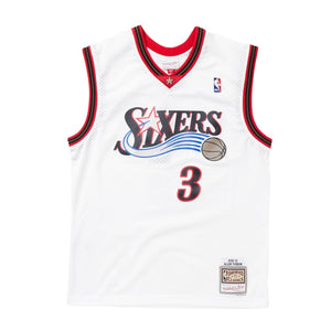 Philadelphia 76ers Allen Iverson Mitchell & Ness NBA Swingman Trikot 2000-2001 Weiß - STADIUMDREAMS