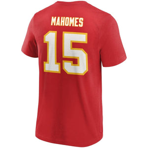 Kansas City Chiefs Patrick Mahomes NFL Name & Number T-Shirt rot - STADIUMDREAMS