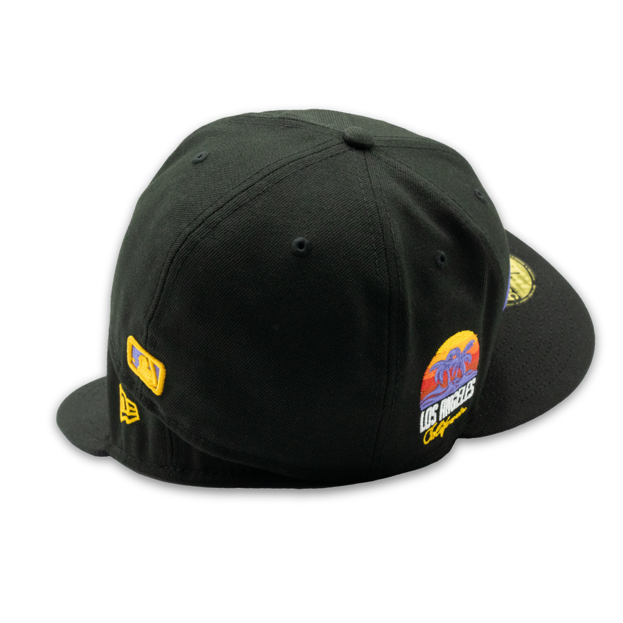 Los Angeles Dodgers New Era MLB Side Patch Drip 59FIFTY Cap Los Angeles Lakers Colourway Schwarz - SD Exclusive