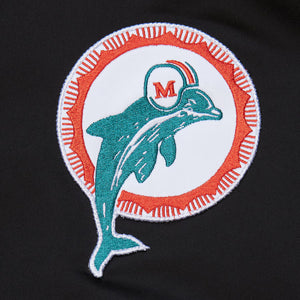 Miami Dolphins Mitchell & Ness Team Leader Satin Bomber NFL Jacke Schwarz - STADIUMDREAMS