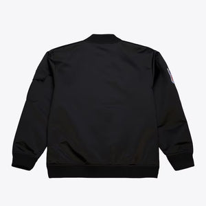 San Francisco 49ers Mitchell & Ness Team Leader Satin Bomber NFL Jacke Schwarz - STADIUMDREAMS