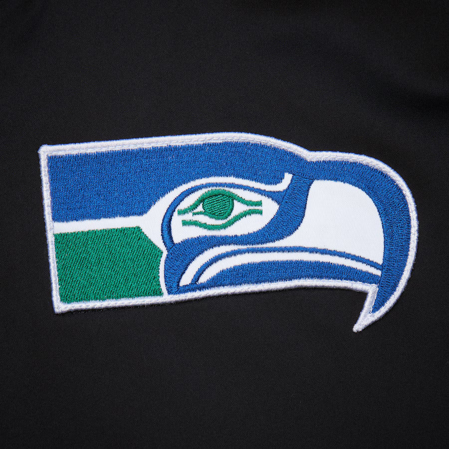 Seattle Seahawks Mitchell & Ness Team Leader Satin Bomber NFL Jacke Schwarz - STADIUMDREAMS