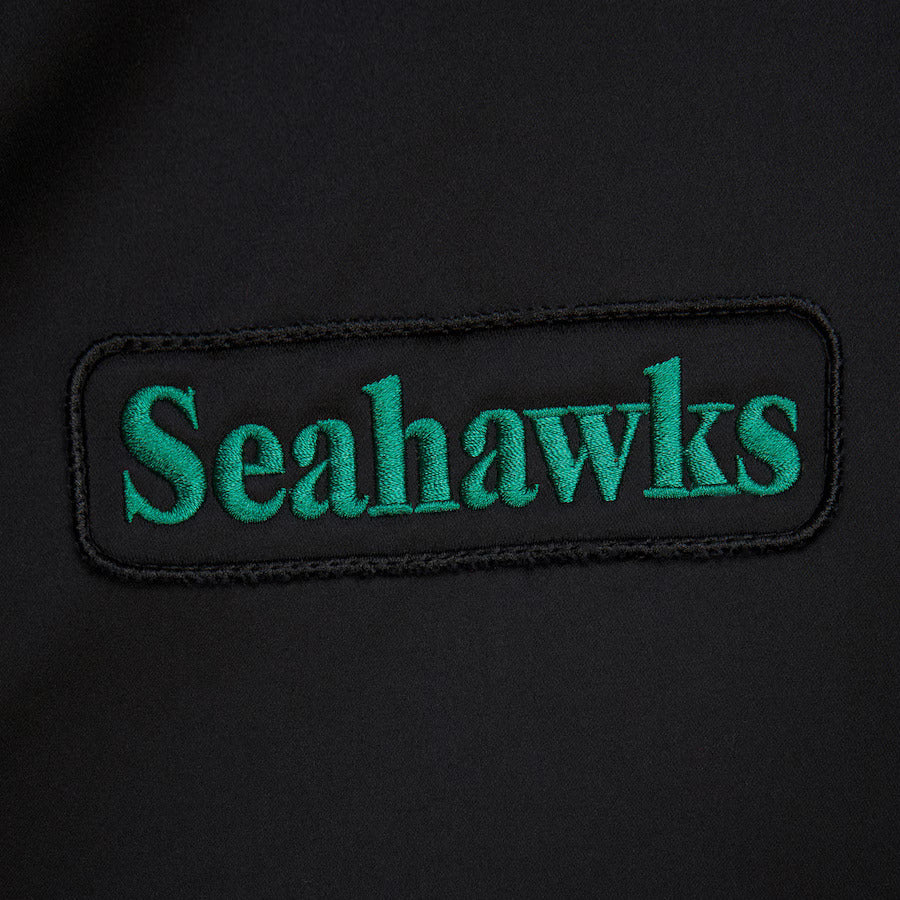 Seattle Seahawks Mitchell & Ness Team Leader Satin Bomber NFL Jacke Schwarz - STADIUMDREAMS