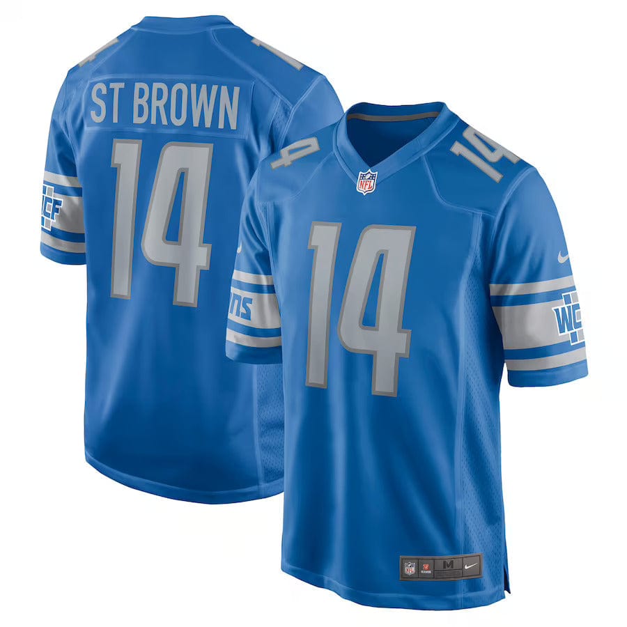 Detroit Lions Amon-Ra St. Brown Nike Game Football NFL Trikot Home Blau - STADIUMDREAMS