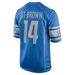 Detroit Lions Amon-Ra St. Brown Nike Game Football NFL Trikot Home Blau - STADIUMDREAMS