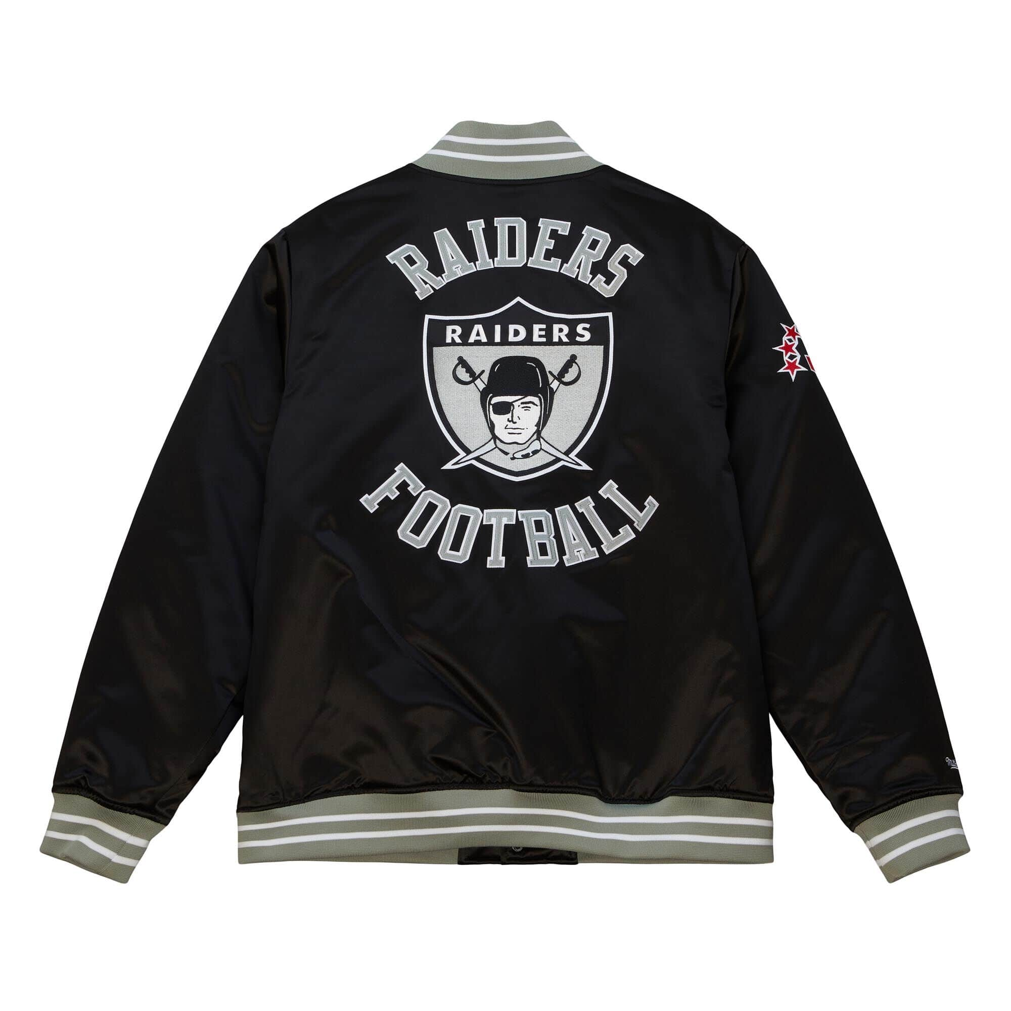 Oakland Raiders NFL Heavyweight Satin Jacke schwarz - STADIUMDREAMS